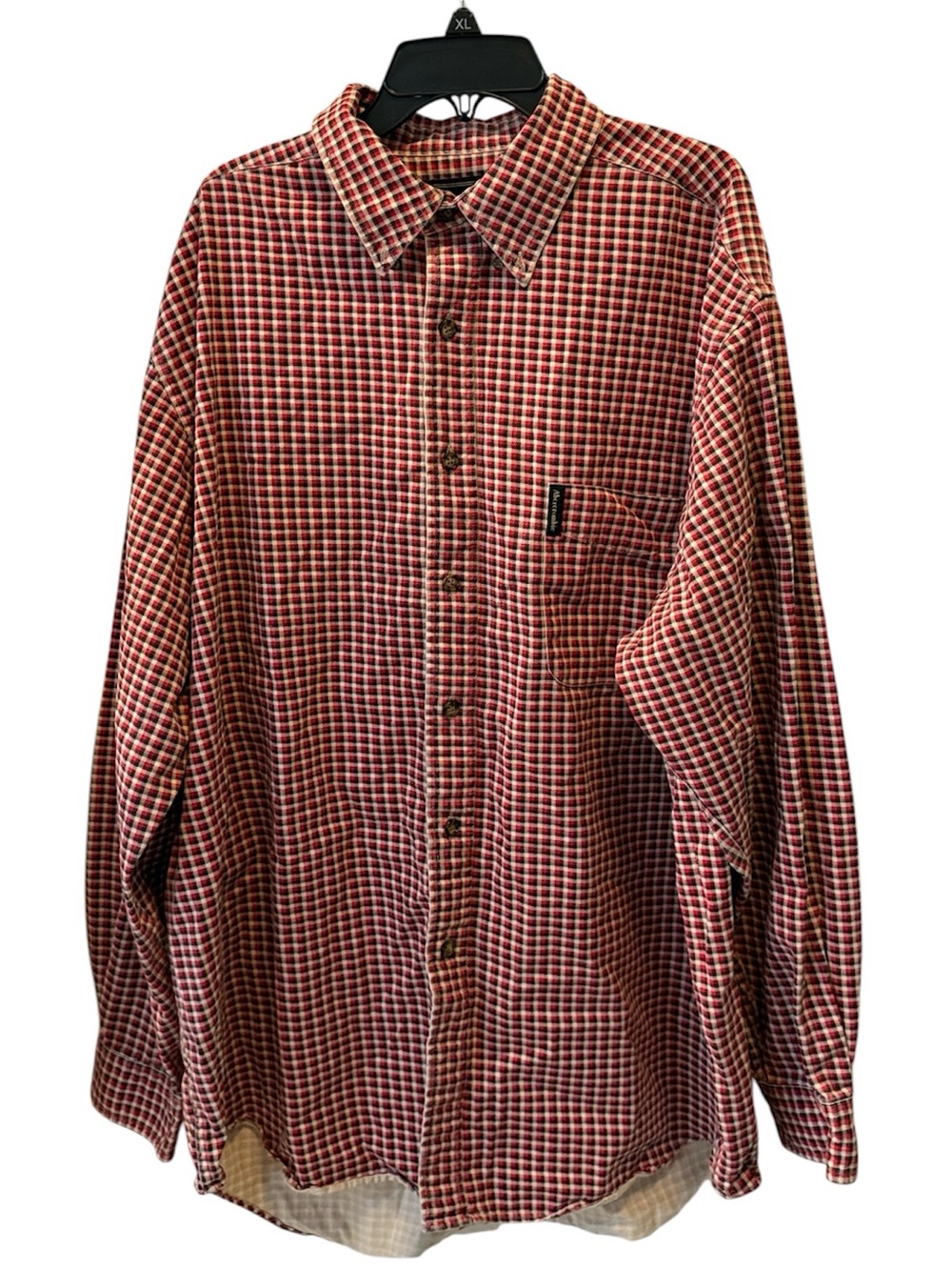 Vintage 90s Abercrombie & Fitch Plaid Shirt L Made in Jamaica 100% Cotton Y2K